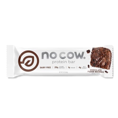 No Cow Chocolate Fudge Brownie Vegan Protein Bars, 1 Bar
