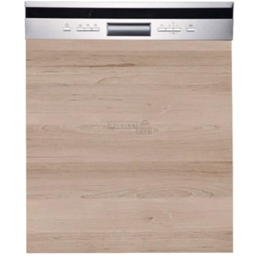Cuisineandcie - Façade Lave Vaisselle Semi-intégrable Eco Chêne Naturel L 60 cm, Habillage de Porte en Mélaminé 18mm avec Commandes à l'Extérieur