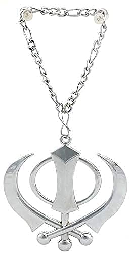 Singh kaur punjabi sikh blue khanda pendant car rear mirror hanging mala a3