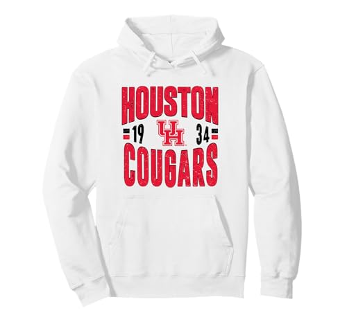 Houston Cougars Vintage 90's Retro White Officially Licensed Pullover Hoodie