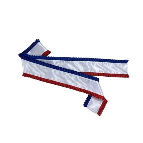 Blank Cowboy Sash with Red White and Blue 4th of July Patriotic Decoration Smooth Ribbon Plain DIY Blank Sashes Party Accessory for Pageant Wedding Birthday Party