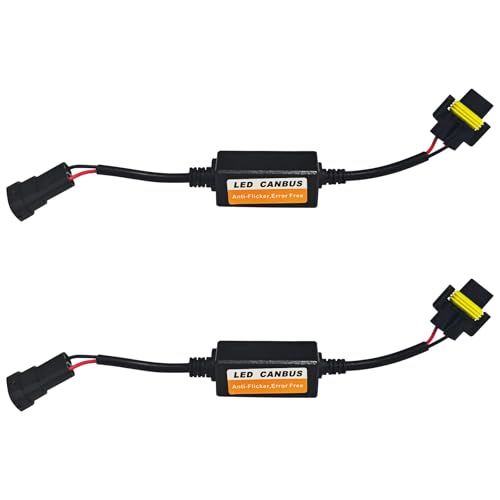 Eponcia Car LED CAN Bus Decoder H11 Load Resistor Turn Signal Harness Adapter Anti-Flicker Error Decoder Resistor Universal for LED Headlight Tail Light Conversion Kit (H8/H9/H11 2PCS)