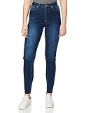 NA-KD Damen Skinny High Waist Raw Hem Tall Jeans, dunkelblau, 40 EU