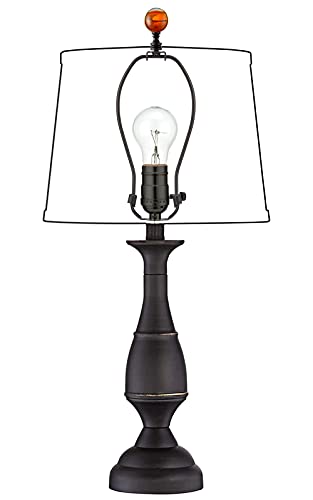 Image of 1 Pack Tawny Crystal Lamp Finial Cap - Handmade, Ball Shaped Patterned Glass with Screw Knob Base, Decoration Accessories for Table and Floor Lamp Shade Top (2 Inches Tall, Bronze Finish)