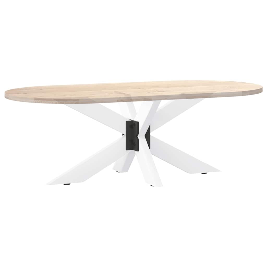 Tavolino da caffè a forma di ragno, bianco, in acciaio verniciato a polvere, 98 x 58 x (42 – 43) cm, con piedini di livellamento regolabili, gamba stabile per soggiorno e studio