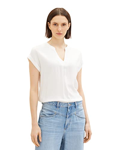 TOM TAILOR Damen 1037231 Basic Bluse, 10315-Whisper White, 44