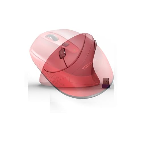 TECKNET Ergonomische Maus, Kabellose Bluetooth Vertikale Maus(BT 5.0+BT 3.0+2.4G), 6 Einstellstufen bis 4800 DPI, Optisch Leise Wireless Mouse für Laptop/PC/Mac/Tablet/iPad(Win/Android/iOS), 6 Tasten