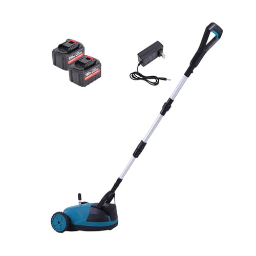 WRJAHCG Cortacésped Eléctrico,Cortacesped Bateria con Asa Plegable,Corta Cespedes Electrico Ancho De Corte 21 Cm Ajuste De Altura 3 Niveles,Two Batteries One Charge