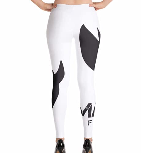 Mad Owl Fitness Leggings, Fashion Tights, Yoga Pants, (Medium) White