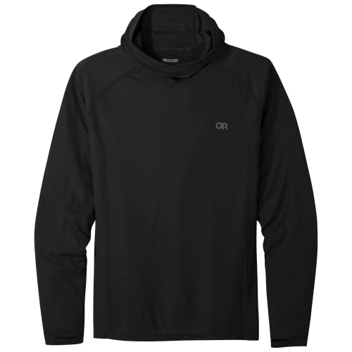 Outdoor Research Men’s Echo Hoodie - Lightweight UPF 15 Sun Shirt, Moisture-Wicking, Odor Control, Breathable, Black, M