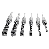 Square Hole Drill Bit Set for Wood - 9/16' 1/2' 3/8' 5/16' 1/4' HSS Woodworking Hole Saw Mortising Chisel Square Hole Mortise Chisel Drill Bit Tools