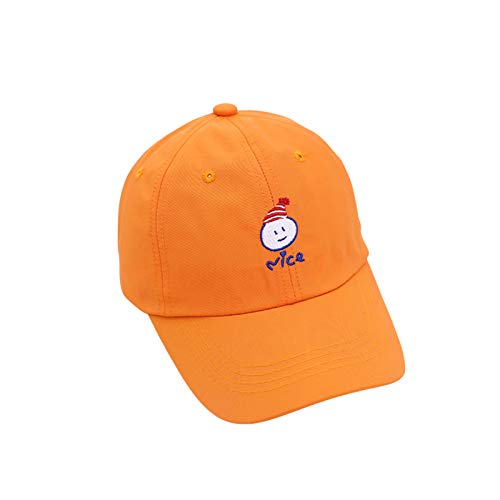 Thaisu Toddler Kids Reversible Baseball Cap Infant Sun Hat, Baby Shell Embroidery Cotton Hat (Orange, 2-8 Years)