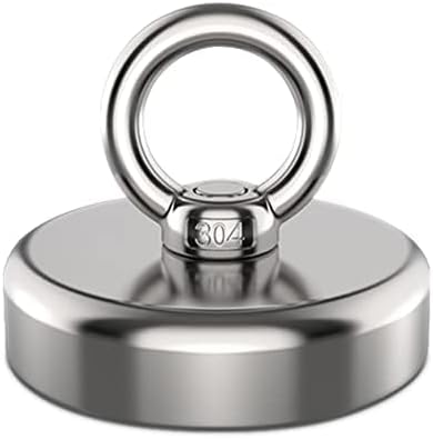 Round Neodymium Fishing Magnets, 0-40kg Combination Tension Super Strong Neodymium Magnet with Eye Bolts, Suitable for Fishing, Hanging, Hoisting