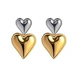 XFSRG Pendientes Corazón Piercing Nariz Oreja Piercing Tragus Joyas Oro Acero Inoxidable Hipoalergénico Aretes Pequeños Studs Joyería Corporal Mujer Hombre (B)