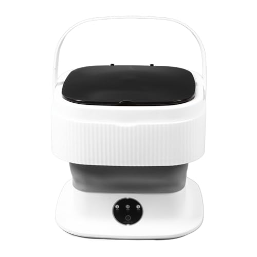 Acogedor 折りたたみ式10Lの容量のあるミニ洗濯機:赤ちゃんの服下着靴下用のポータブル小型洗濯機:アパートキャンプ旅行向き:プラスチック素材 (グレー)