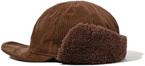 YAMEE Winter Baseball Mütze Unisex Warm mit Ohrenschutz, Winddicht für Herren und Damen, Verstellbarer Schirm, Fellfutte