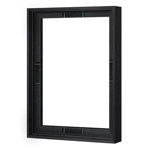 Abtgt 12x16 Canvas Floating Frame with 0.9 Deep Black Floater Frame for Canvas Paintings with Adhesive Vertical or Horizontal Wall Art frame for Prints Oil Painting Diamond Decor 1 Pack.