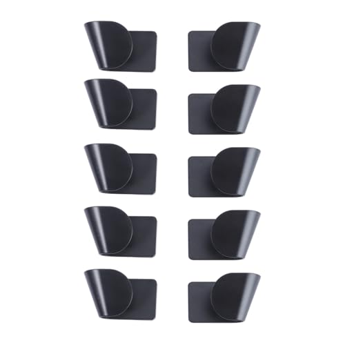 Cabilock 5 Pairs Pot Lids Wall Holders, Self-Adhesive Wall-Mounted Pan Lid Rack for Home Kitchen, Black