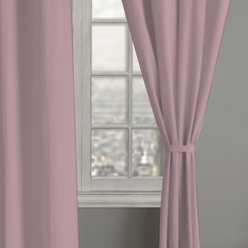 Image of Linenwalas Cotton Solid Long Doors Curtain With Back Loop, Semi Sheer Curtain In Pink, 9 Feet, Pink, Pack Of 2 - Grommet