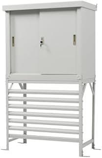 エアコン室外機カバー 収納庫 収納庫は分けて使える&セットでも使用可能な2-in-1 防錆・防風・防盗に強い! 鍵付き 日よけ 棚 収納 室外機カバー ワイド 目隠し ベランダ 庭 屋外 雪 除け おしゃれ【ホワイト】