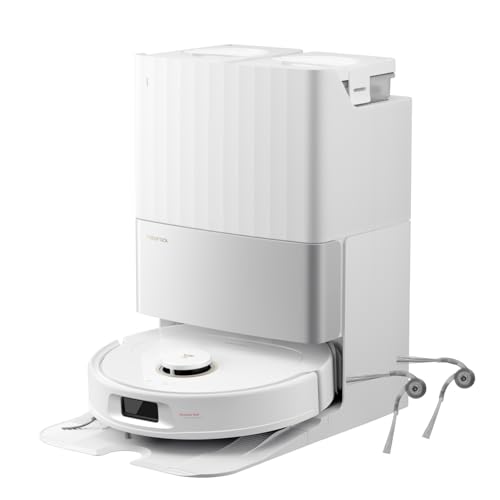 roborock Qrevo S5V Robot Vacuum Cleaner White with Zero-Tangling Side Brushes Replacement Bundle