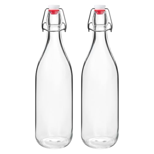 33OZ Swing Top Glass Bottles,2 Pack with Airtight Closures for Homemade