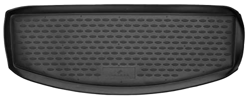 Walser Bac de Coffre sur Mesure XTR Compatible avec VW Touran 2003-2015 7 Places, troisième rangée de sièges relevée - Tapis Court