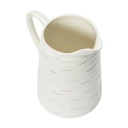 Creative Co-Op DA3081 White Ceramic Pitcher thumb #3