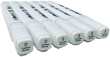 6pcs Colorless Alcohol Markers Set, Blender Blending Clear Markers Dual Tips Art Markers Drawing Sketched Double Tipped Markers for Adults Kids (Colorless)