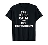 Keep calm und mache Siebenkampf mit Siebenkämpfer während eines Leichtathletik oder Athletik-Wettbewerbes
