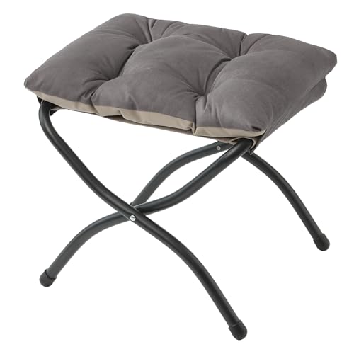 Pouf pliable marron de 38 cm comme repose-pieds rembourré pour le salon
