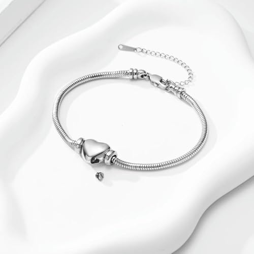 Bracelet urne pour cendres en acier inoxydable cœur de qualité supérieure - 4