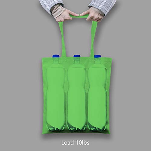 Image of TOPDesign 24-Pack Economical 16 inchx15 inch Lime Green Cotton Tote Bag, Lightweight Medium Reusable Grocery Shopping Cloth Bags, Suitable for DIY, Advertising, Promotion, Gift, Activity