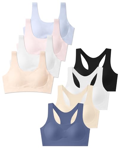SALIA GIRL Training Bras for Girls + Girls Racerback Bras Bundle, Size Medium