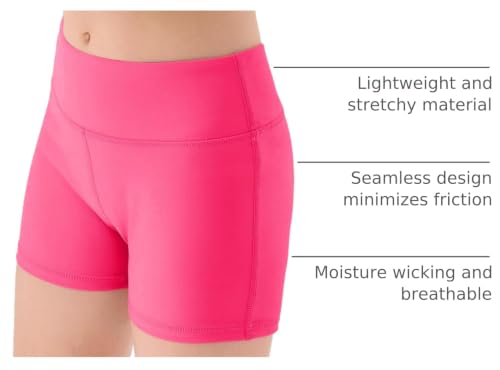 Image of Haloumoning Girls Athletic Shorts Kids High Waisted Yoga Dance Biker Shorts Comfy Gymnastics Shorts 5-14Y