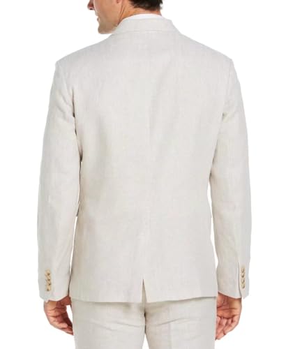 EMERAIDVLN Men's Linen Suits Beach Wedding Formal 2 Piece Suit Slim Fit Lightweight Two Button Blazer Jacket and Pants Set3