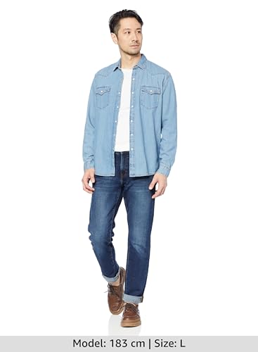 Amazon Essentials Men's Denim Shirt Long Sleeve - Regular-Fit Denim Shirt2