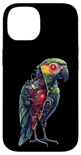 �ʔ����I�E�����{�b�g�������D�ƃT�C�{�[�O�I�E�����{�b�g Robot Parrot Lover Cyborg AI �X�}�z�P�[�X iPhone 14 �p