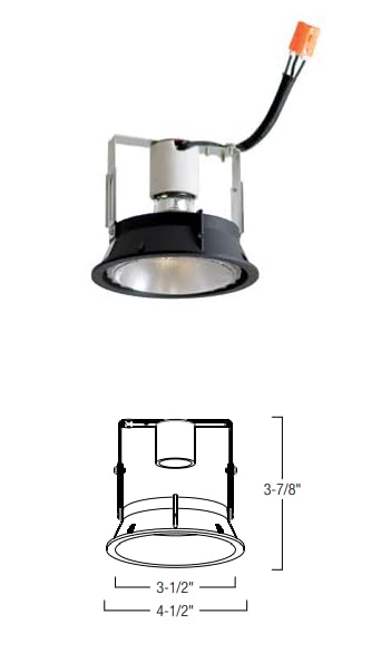 Nora NMRT-652TLBLK Incandescent Trimless MLS Housing PAR30 Lamp Holder (Black)