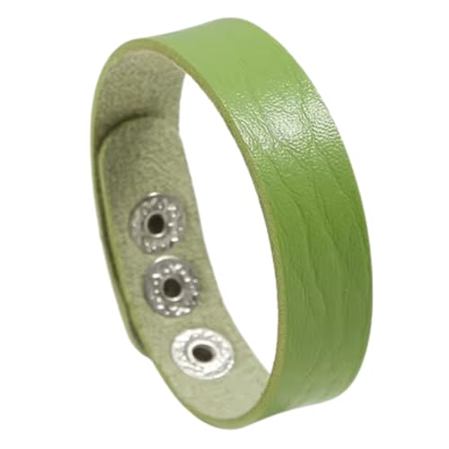 Image of THE MEN THING BLAZEFIT STRAP - 18mm Genuine Leather Bracelet with Stainless Steel Stud Button Closure for Men & Boys (6.6 /7.1 /7.6 inch)