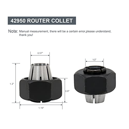Thaekuns 2Pcs 42950 1/2- Inch Router Collet Fit For Porter Cable Models, Delta, B&D #TOP1
