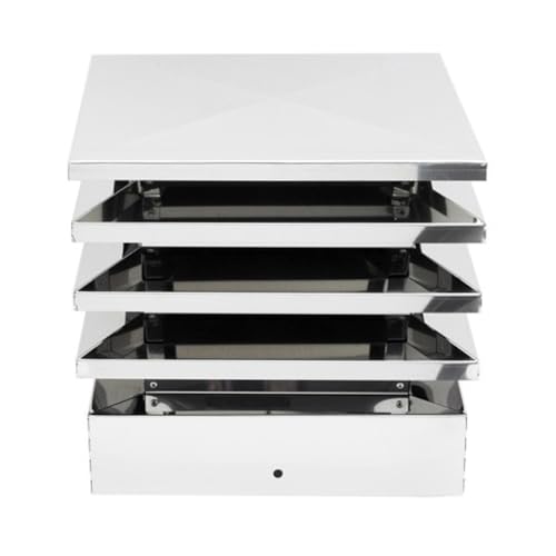 ALLINOX Terminale Architettonico Comignolo Antivento Canna Fumaria Acciaio INOX AISI 304 Fumaiolo Quadrato Per Camino (42x42)