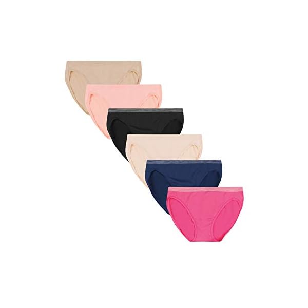Hanes-Womens-Comfort-Flex-Fit-Seamless-Bikini-Underwear-6-Pack Hanes Pack, ComfortFlex Fit Panties, Seamless Underwear for Women, 6-Pack, Assorted Colors, Medium