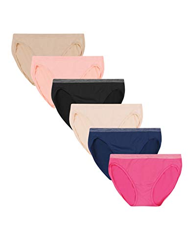 Hanes Women's Comfort Flex Fit Seamless Bikini Panty (Pack of 6), Assorted, 2X Large