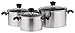 Produktbild KADAX Töpfe, 3er Set, Kochgeschirr-Set aus hochqualitativem Edelstahl mit Deckel, Topfset für Heizplatte, Induktion, Kochtopf, Induktionstöpfe (2,5L/3,4L/5,8L)