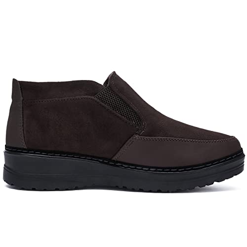Image of COSIDRAM Men Shoes Winter Snow Boots Cotton-Padded Slip on Casual Warm Walking Sneakers Waterproof House Shoes