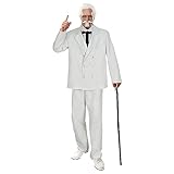 Todeeral Mens Colonel White Suit Fried Chicken Food Fancy Costume Outfit (Z2790 M)