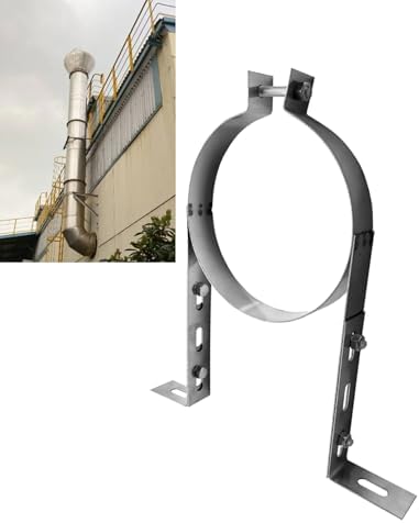 Stainless Steel Adjustable Chimney Pipe Holder - Wall Support Bracket for Flue Liner, Stove Pipe Clamp & Fixing Clip (2.36in/6cm) - Durable & Easy Installation