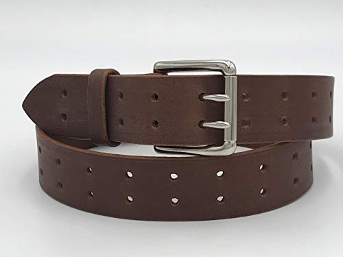 Handmade Double Hole Belt Genuine Bridle Leather 1.5 Inches Wide4
