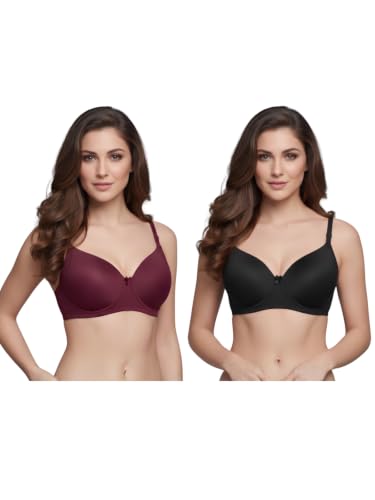 Image of GRECIILOOKS Bra for Woman Combo| Size 32-38 | Non Padded Bra for Woman | Wireless Everyday Bras for Women | Seamless Tshirt Bra's for Women Full Coverage